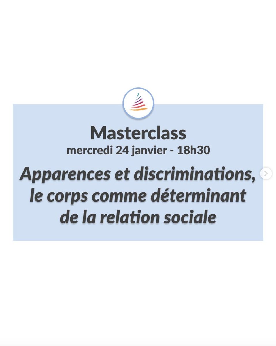 TremplinIEP's tweet photo. [🎓🗣️Masterclass] @TremplinIEP reçoit le mercredi 24 janvier 2024 @jfamadieu, spécialiste des relations sociales au travail ainsi que des déterminants physiques influençant la sélection sociale, pour une masterclass sur le thème du corps. 📚
(Ouverts aux inscrits Tremplin IEP) https://t.co/ILo2nnrpyM