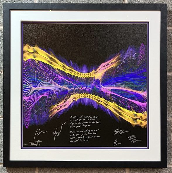 🎵 Amazing sound waves artwork, capturing the digital heartbeat 💗 of iconic music 🎵 Framed by In2Frames Picture Framing Chesterfield Call in to see us, we’re open weekdays 9-5 and Saturday 9-12.  ☕️ 🖼️ 💬