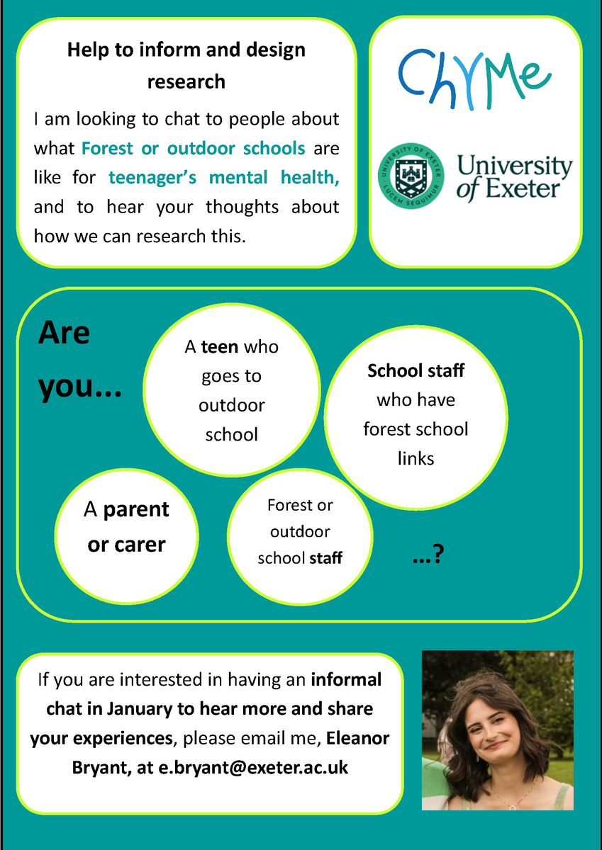 We are planning a research project about Forest Schools and mental health...get in touch with El if you want to share your experiences and help shape what we do!