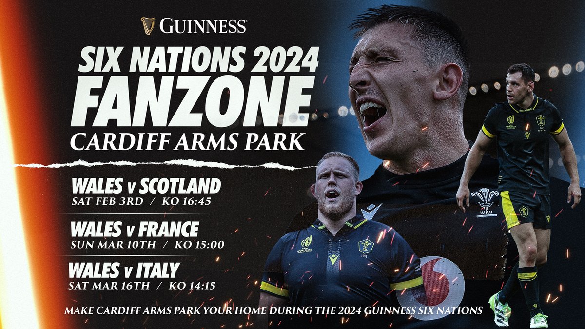 Join us at CAP for the Guinness Six Nations Fanzone, starting on 3rd Feb, when 🏴󠁧󠁢󠁷󠁬󠁳󠁿 open the competition at home against 🏴󠁧󠁢󠁳󠁣󠁴󠁿 Open to the public, visitors can enjoy food, drink, live acoustic sets and the big screen showing all the matches on the day! #GuinnessSixNations