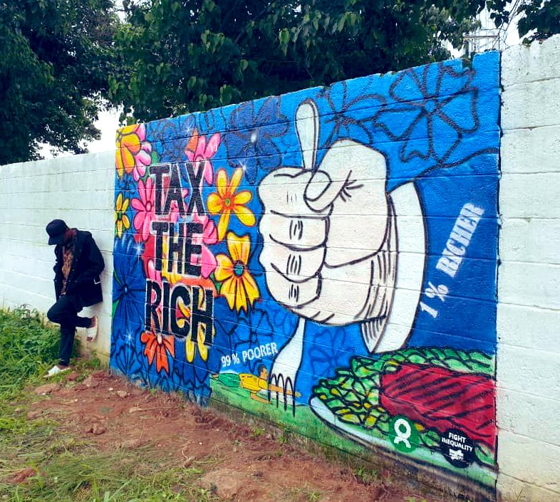 jenny_ricks's tweet photo. As Davos fades for another year, the fight for system change does not.

Seen in Lusaka….

#TaxTheRich #BetterThanDavos https://t.co/ceyzn7XPy3