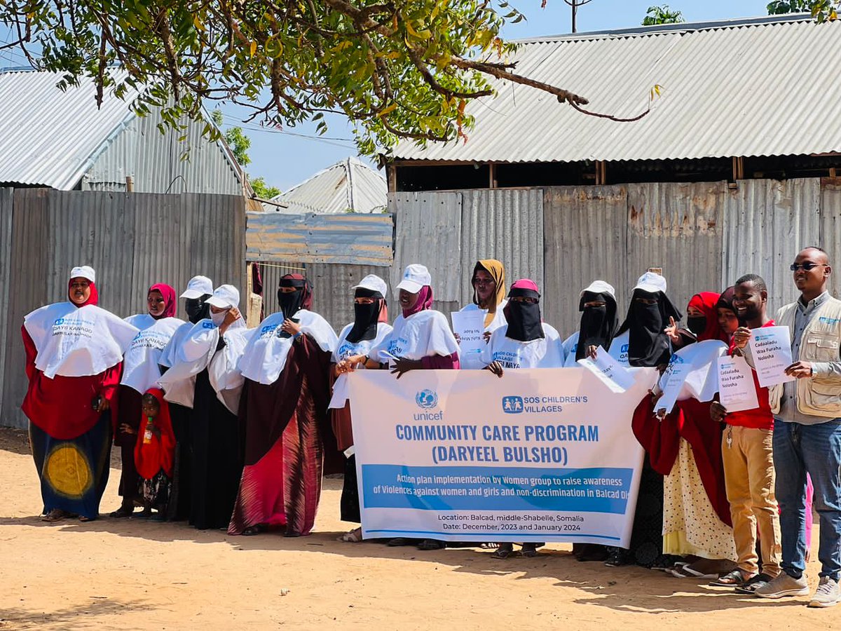 Empowering our community through action! After weeks of collaboration and dedication, our community care program in #Balcad is making strides in challenging harmful social norms. With the support of @unicefsomalia, @SOSCVSomalia is creating positive changes one step at a time.