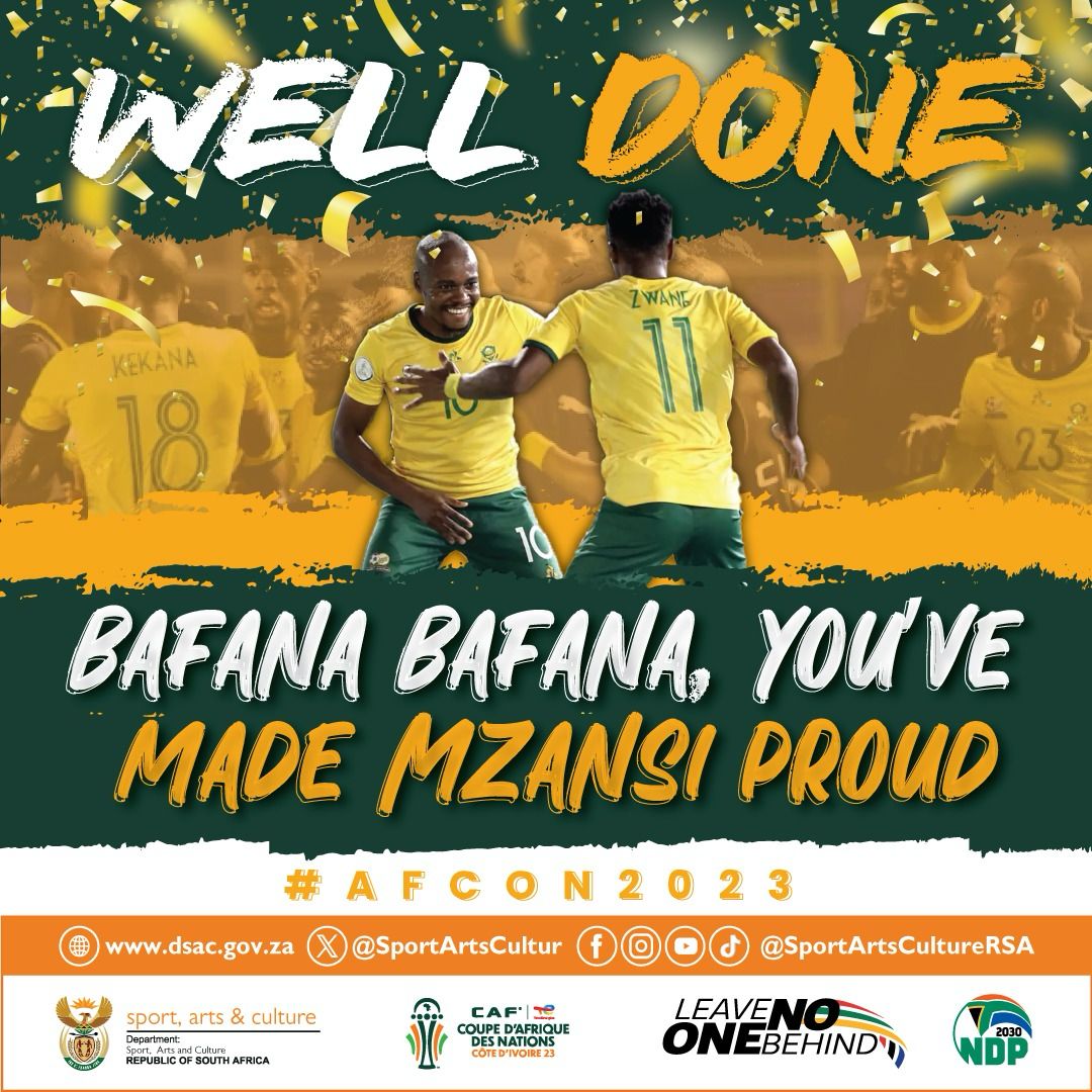 GovernmentZA's tweet photo. Once again @BafanaBafana thank you 4 making us proud! #AFCON2023     🇿🇦 https://t.co/rAtTfZcNWr