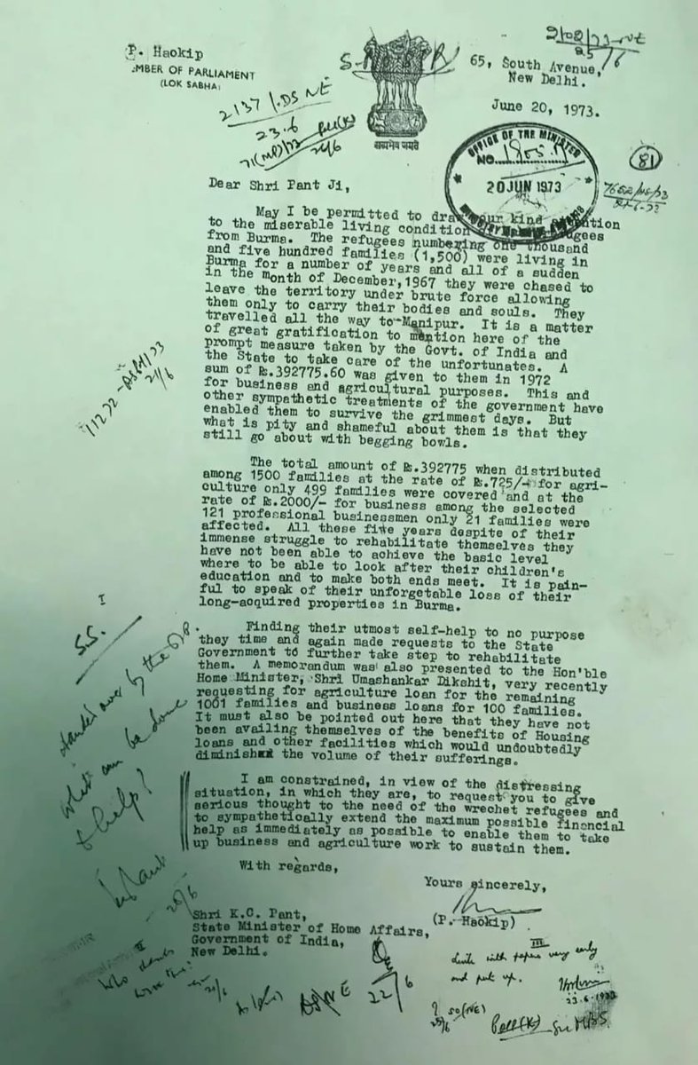 yumrupachandra's tweet photo. From demanding Housing loans to a separate Administration,it's been a consistent attack on Idea of Manipur by illegal immigrants. This official document sets records straight. The question Indians needs to ask now is where have these Burmese refugees and their children have gone? https://t.co/p6jkYwC0Am