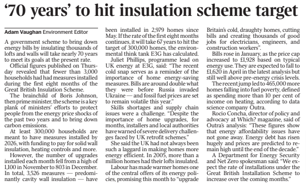 At the current rate, the Great British Insulation scheme will take 67 years to hit its target New stats analysed by @e3g