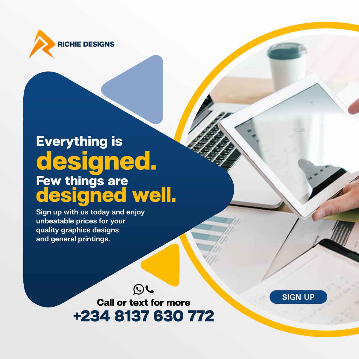 Richiedesigns_'s tweet image. Designing dreams into reality โ Your brand, our canvas. ๐จโจ Elevate your visual identity with our creative prowess! #DesignMasters #BrandElevation