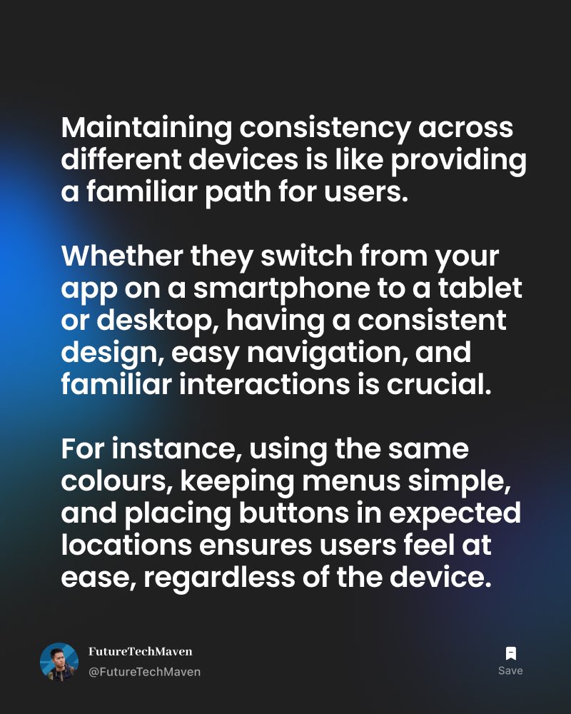 FutureTechMaven's tweet image. ⚡️ Ever wondered why some apps just &apos;feel&apos; right? Dive into the art of consistent UI/UX, the secret sauce for a seamless user journey. 🎨🔄 #designmagic #uiux #consistency #techtip #softwaredevelopment #learntocode #levelupdevelopment #developmentgoals #masterningdevelopment