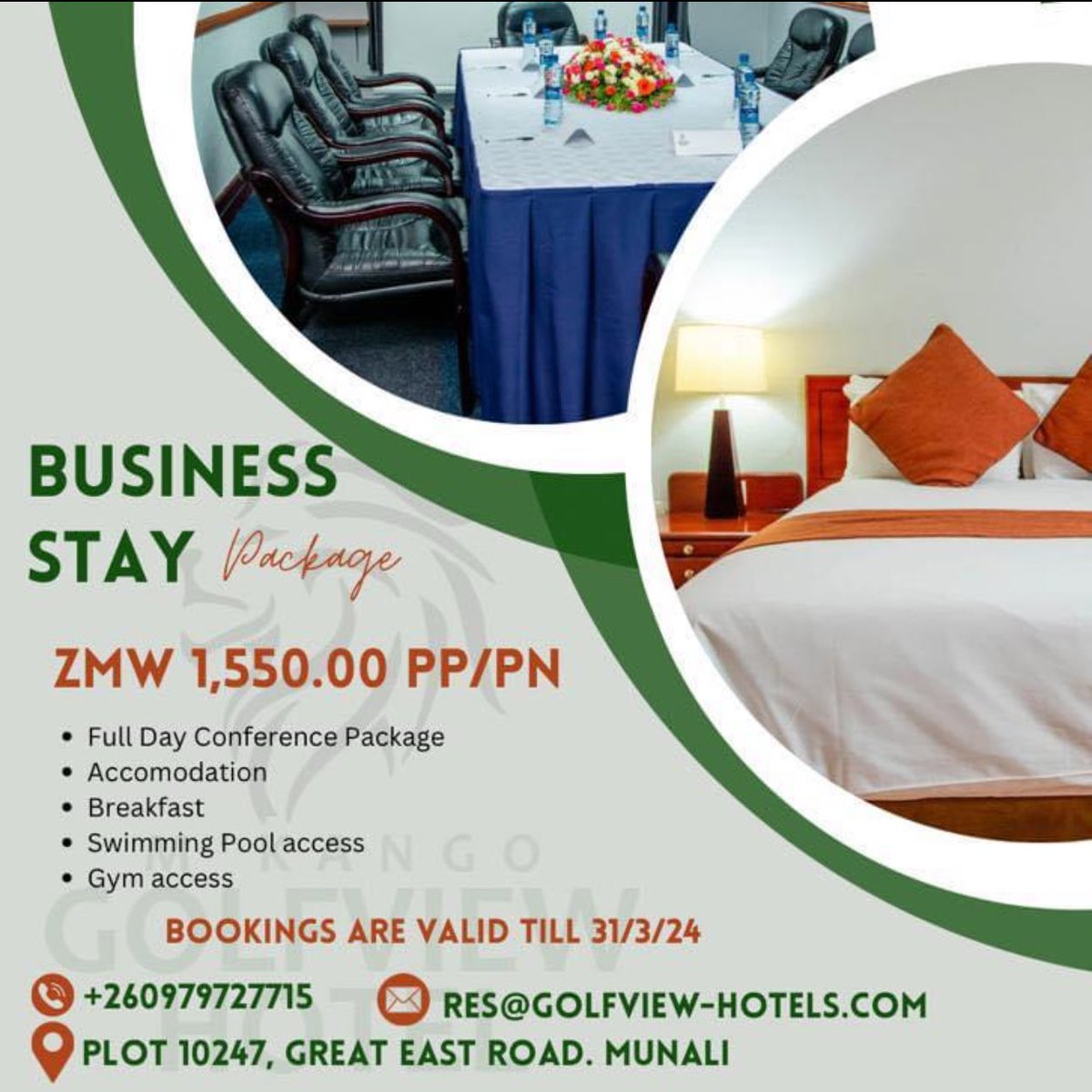 It’s the 2024 Kick off business year!! Plan your business quarter year with us. Email res@golfview-hotels.com or call +260979727715 more information. #servingyouwithpride #hotels #lusaka #2024BusinessPlan