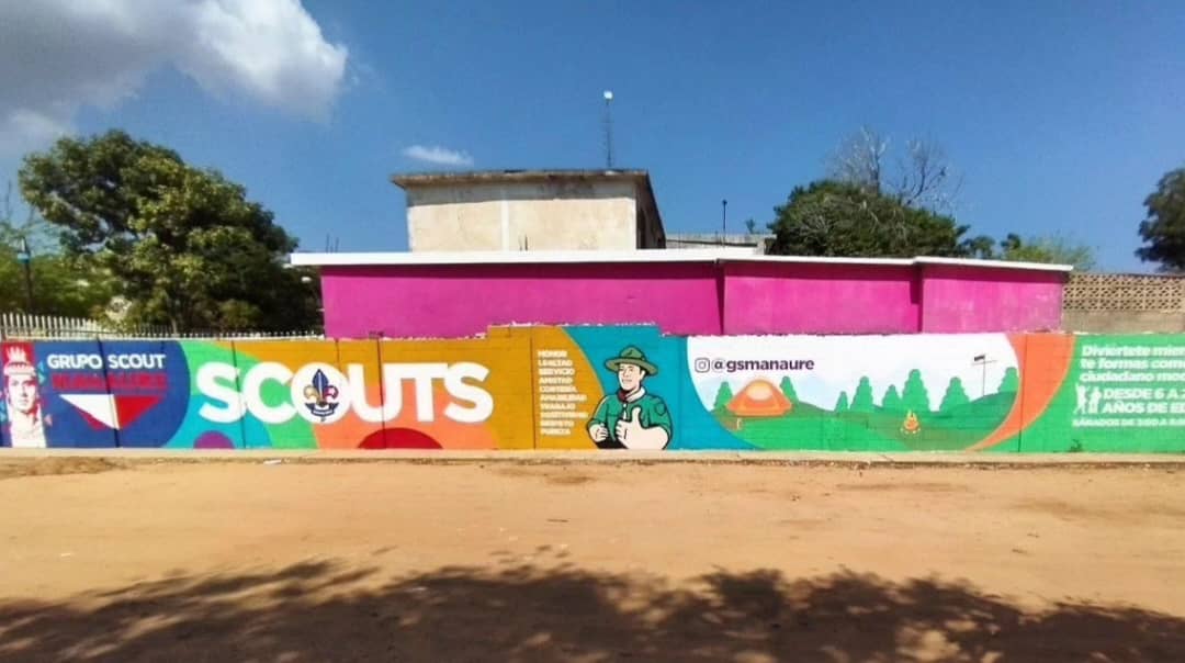 gsmanaure's tweet photo. Un mural Scout para la Comunidad!

Desde el pasado 02 hasta el 14 de Diciembre de 2023 se estuvieron realizando jornadas de trabajo de dibujo y pintura para realización de un Mural Scout en las paredes cercanas al local de grupo. https://t.co/3mcbBUjKSk