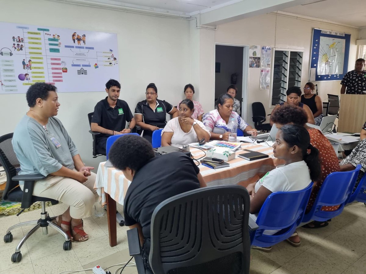 FrankHiltonOrg's tweet photo. Training and Capacity Development sessions continue with the FHO team.
Focusing on professional development, learning and sharing, the session aimed at strengthening understanding of standardized screening tools.
#TeamFHO #EarlyIntervention #Fiji #PartnersForChange https://t.co/SYBzv740yR