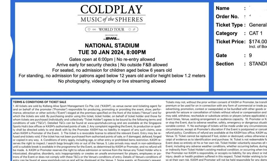 leonardofergs's tweet photo. WTS COLDPLAY SINGAPORE
NEXT WEEK (30 January 2024)
FESTIVAL (GENERAL STANDING)
1 TIX
HARGA PALING MURAH (BANTING HARGA) + NEGO!!!
YG MINAT DM
#wtscoldplaysingapore
#COLDPLAYinSingapore
#COLDPLAYsingapore
#COLDPLAYticket
#SINGAPORE
#MOTSWORLDTOURSG
#MOTSinSingapore https://t.co/Av9mWILD7G
