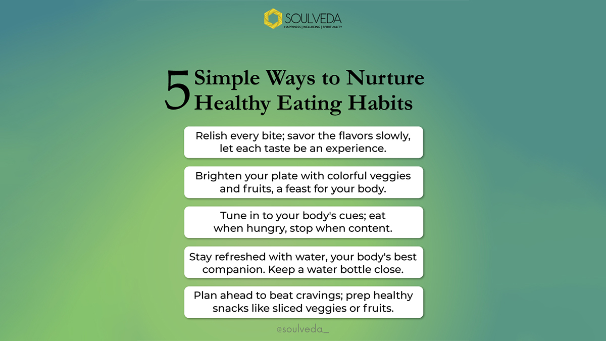 Nourishing the body with the right eating habits may seem difficult, but with some simple practices and mindful eating, you can take care of your health without any stress. 

#HealthyMind #HealthyBody #Health #Wellbeing #PhysicalHealth #GutHealth #EatingHabits #Mindful