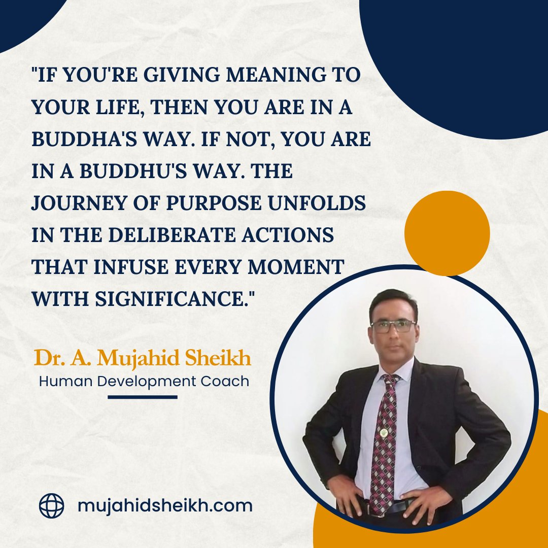 Mujahid92's tweet photo. "If you're giving meaning to your life, then you are in a Buddha's way. If not, you are in a BuDDHu's way. The journey of purpose unfolds in the deliberate actions that infuse every moment with significance."

#humandevelopmentcoach #learningjourney #enlightenmentquest https://t.co/dA4xPK3crl