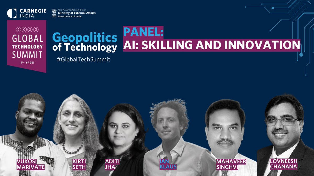 Watch @kirti_seth, @Aditi_Jha, @rajneeeshkumar, @MahavirSinghvii, @lovneeshchanana, @vukosi, and Ian Klaus discuss #AI skilling strategies. They speak about mitigating job displacement, fostering tech talent, and the crucial role of basic #AI skills, especially for India's…