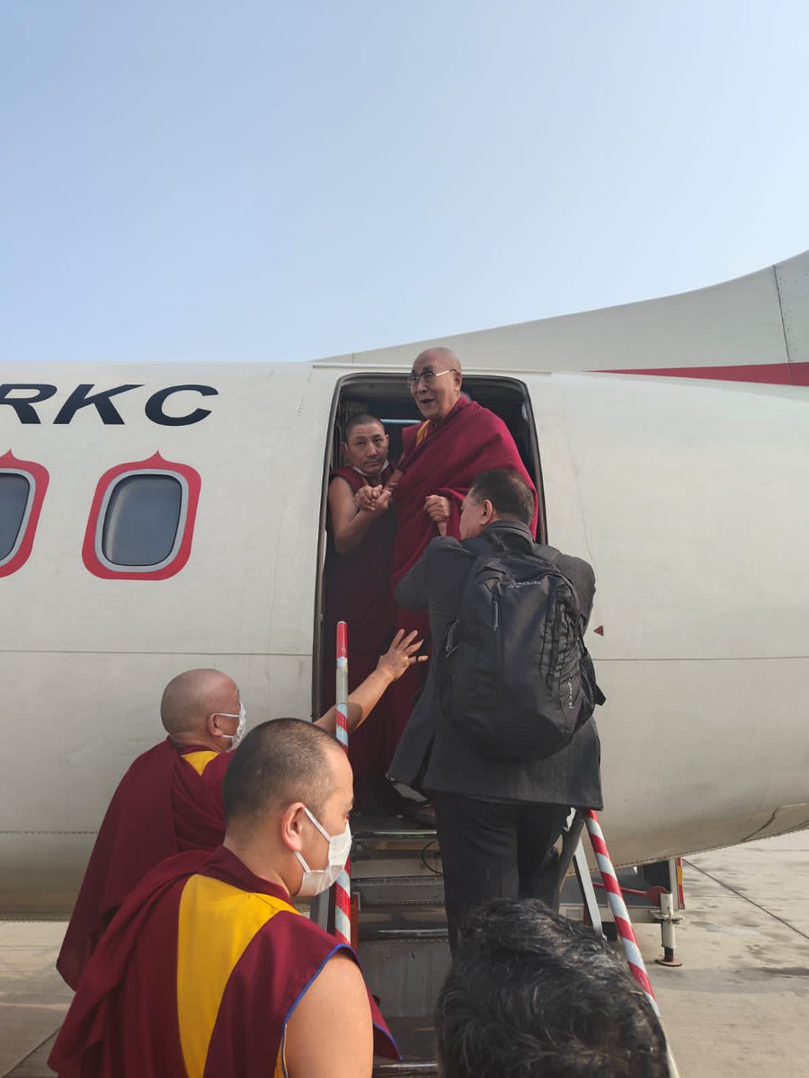 His Holiness the 14th Dalai Lama leaves from Delhi airport to Dharamshala after three-day stay in Delhi.
