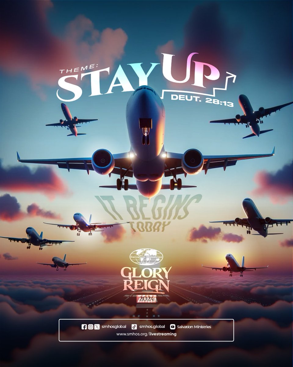smhosglobal's tweet photo. We will be cruising at supernatural altitudes for the next 5 days, powered by the wings of grace. The Glory Reign flight takes off today!
Are you set?
#IAMSET #GR24 https://t.co/64uvajECRE