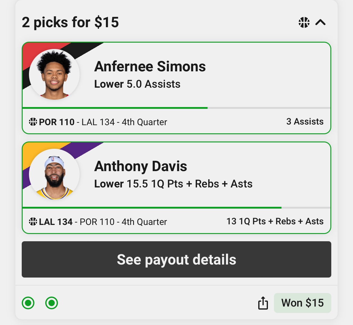 ChandlerBetz's tweet image. 2 man cashed✅
$5 ➡️ $15 💰
Ladder Day 1 ✔️
#twitterfyp #betting #underdog