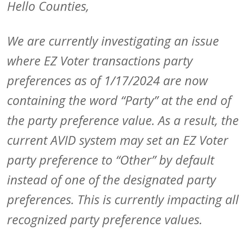 BREAKING: The Arizona Secretary of State has reported a "glitch" that is currently flipping Republican voter registrations to Independent ahead of the Republican primary election

Once again, Arizona is a national embarrassment for having the most rigged elections in the country