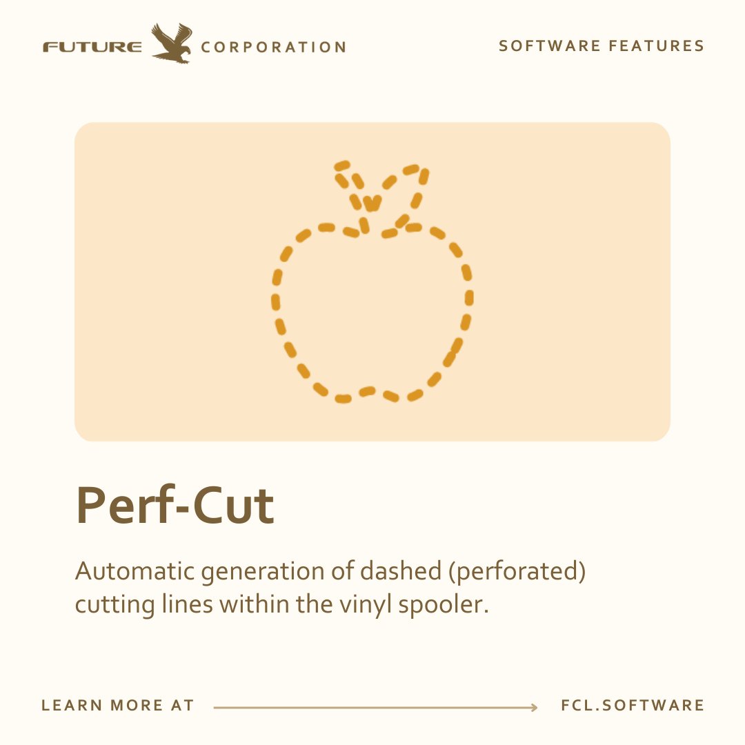 vinylmaster_fcl's tweet image. Crafting Elevated with Perf-Cut! FCL Software&apos;s automatic generation of perforated cutting lines within the vinyl spooler adds a new level of precision to your designs. Explore the possibilities. #FCLSoftware #CraftingExcellence #PerfCutMagic