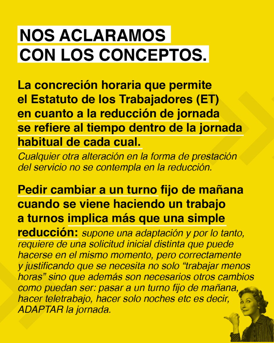📣¿Sabes que solicitar una reducción de jornada no implica también la adaptación del puesto del trabajo o un cambio de turno?

👉Hoy te lo explica <a href="/_EmiliadeSousa/">Emilia de Sousa</a> en yonorenuncio.com/actualidad/

#yonorenuncio
#conciliacion
#reducciondejornada