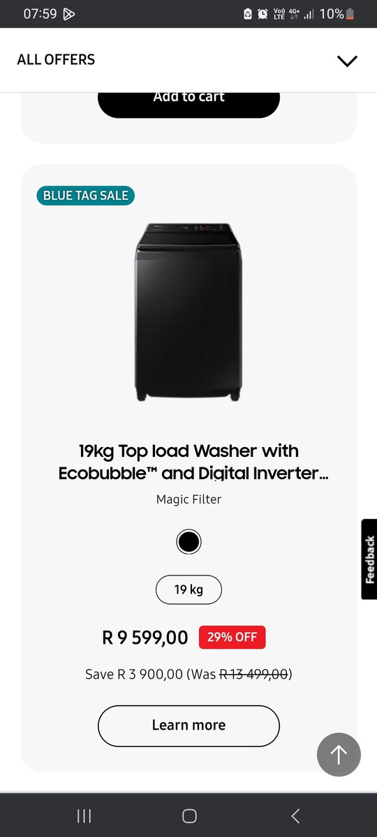 LuthandoJustine's tweet photo. The top loader would be such help to me as I do my own washing.Which sometimes is hard as I am mostly at work #BlueTagSale @SamsungSA @947 https://t.co/PmwlwpOzbZ
