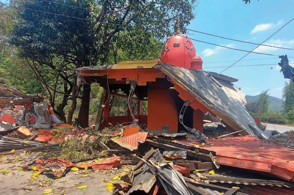 🕊️ As we celebrate the inauguration of Ram Mandir, let's not forget the Meitei Hindu temples burnt and  left in ruins by Kuki Narco Terrorists. 💔 Join us in the vision and  journey to rebuild and reclaim the sacred spaces that hold our rich cultural and religious history  for