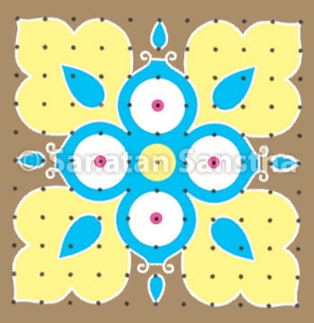 #RamMandirPranPrathistha

Draw sattvik rangolis that attract and emit Shriram tattva (Principle) at home or in the temple, before worshipping Shriram

Fill sattvik colours such as pale yellow, blue or pink in it.

#AyodhaRamMandir
#JaiShreeRam