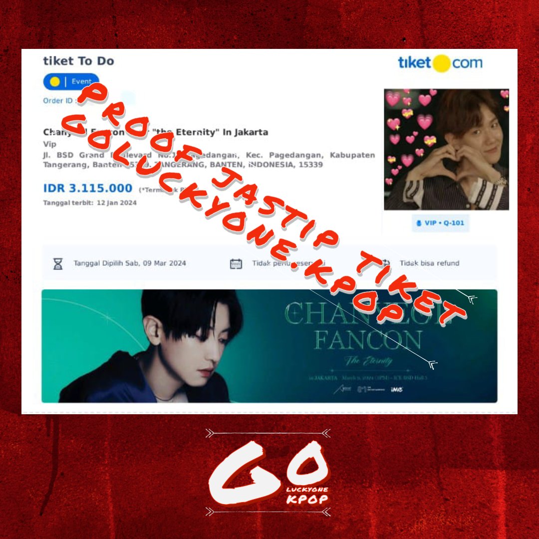 WTS TIKET CHANYEOL FANCON TOUR "THE ETERNITY" IN JAKARTA

VIP
- ROW W QN 3*
- ROW T QN 11*

✅ HARGA WEB
✅ FEE 100K
✅ DP
✅ BISA DICICIL

MINAT CHAT YAA🫶🏻.