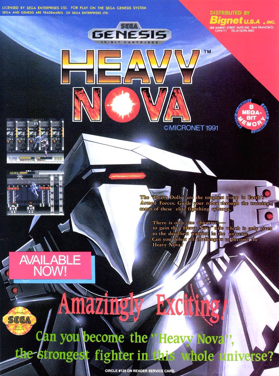 Trush_lsg's tweet photo. HEAVY NOVA
Micronet
Mega Drive / Genesis
1991
#Sega #Megadrive #Genesis #Micronet #heavy #nova #90s #retro #retrogames #RETROGAMING https://t.co/Zl1fPRBHQv