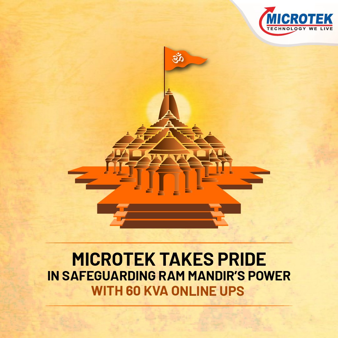 MicrotekOfcl's tweet image. Microtek&apos;s 60 KVA Online UPS Inverter illuminates Ayodhya with unwavering power, ensuring reliability in every corner.

#MicrotekPower #RamMandir #RamMandirAyodhya