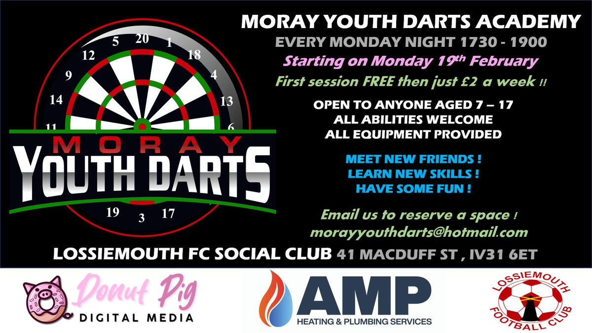 BalfourCraig's tweet image. An exciting new Youth Darts Academy opening soon.

Moray Youth Darts Academy

Info on the poster 👌