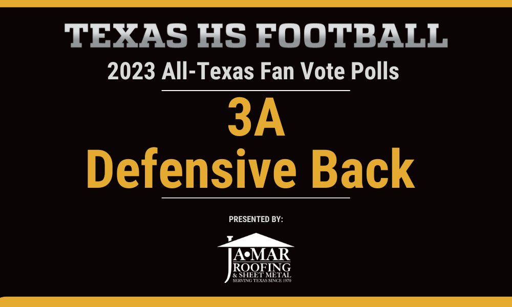 Vote for the 3A DB of the Year

Vote here: texashsfootball.com/3a-fan-vote-de…