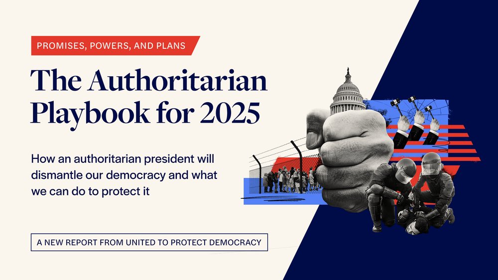 What would a second Trump presidency mean for the United States? 🇺🇸 In this detailed report, @protctdemocracy spells out the serious threat that a second Trump term would pose for American #democracy and how to mitigate against this danger. READ: authoritarianplaybook2025.org