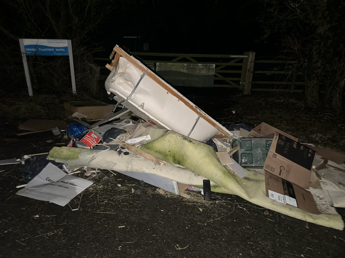 Early morning drive round checking for any fallen trees that may disrupt people this morning. 
But instead came across this which has been dumped in the night 🤬