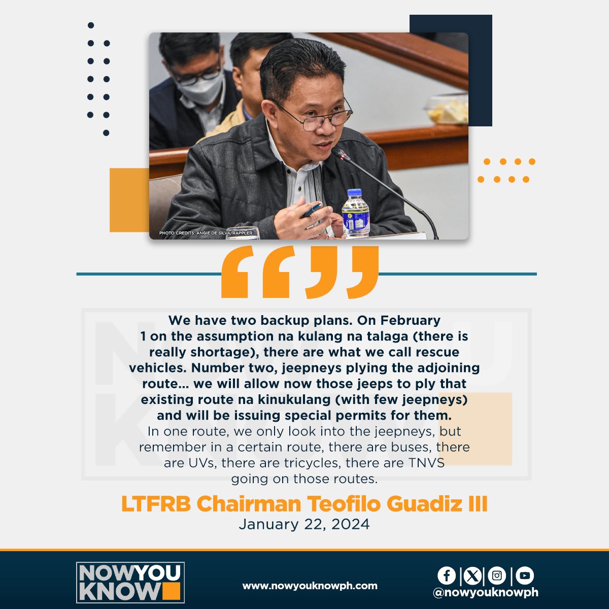 The Land Transportation Franchising and Regulatory Board (LTFRB) assured commuters there will be enough modes of transportation by Feb. 1, when unconsolidated public utility vehicles (PUV) will no longer be allowed to ply the road. READ: bitly.ws/3as5C 📰CNN Philippines