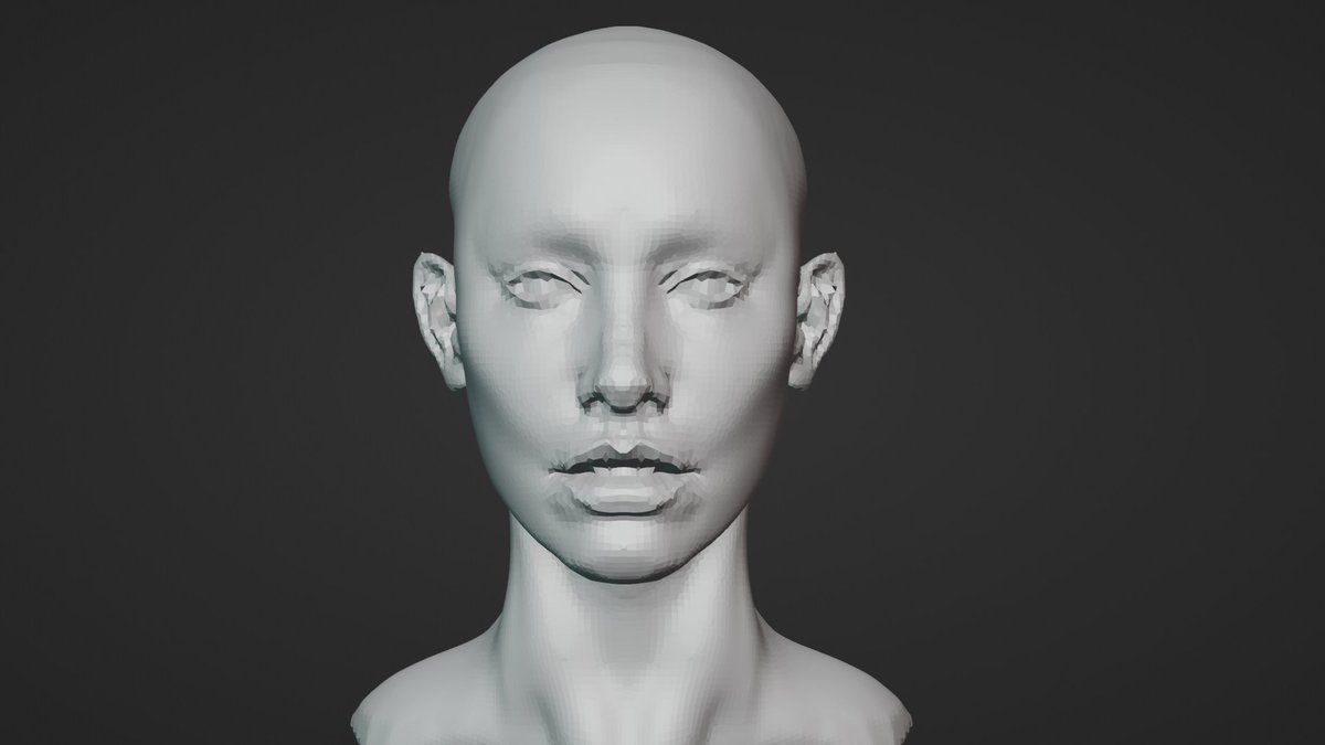 human head sculpting 
head 26, female
#3DCG  #b3d #blender3d #3dsculpting