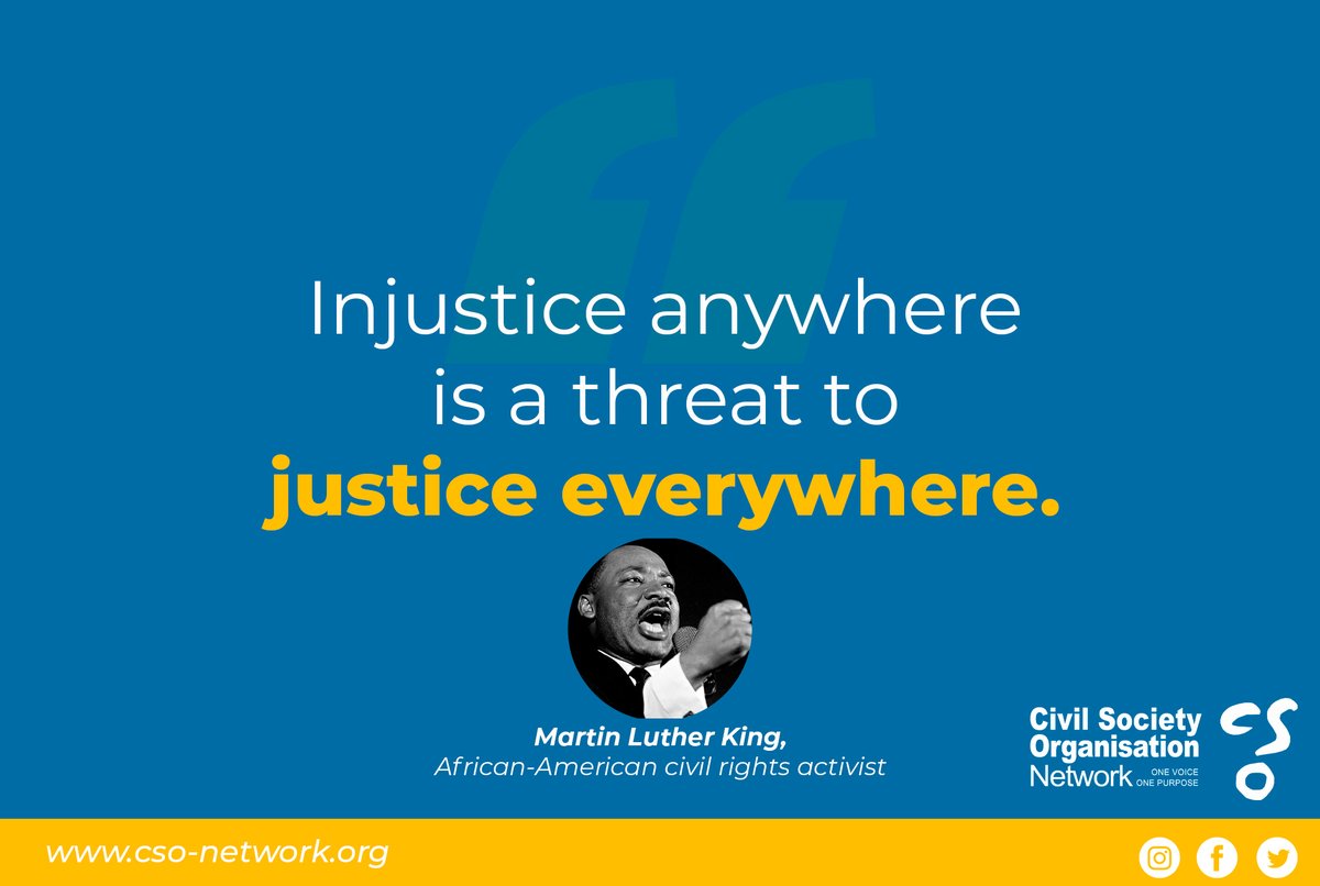 Martin Luther King's timeless wisdom resonates: 'Injustice anywhere is a threat to justice everywhere.' Let's stand united against injustice, for when one suffers, we all do. #Justice4All