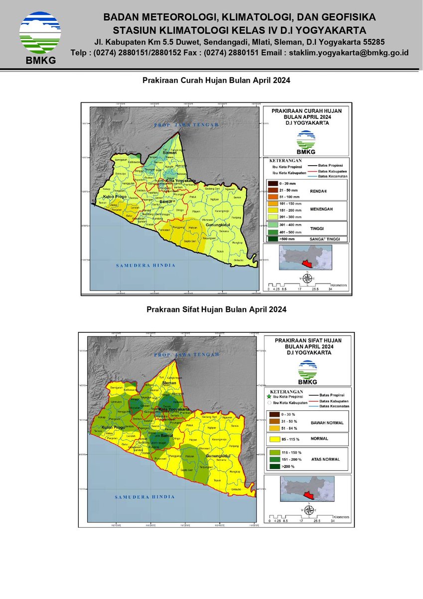 Selamat siang Bapak dan Ibu Mitra Kerja BMKG,
Berikut kami sampaikan :
SIARAN PERS PERKEMBANGAN IKLIM TAHUN 2024 DAERAH ISTIMEWA YOGYAKARTA
update tanggal 22 Januari 2024
Semoga bermanfaat. Terima kasih.
#InfoIklimJogja
#MariPahamiIklim
#MariPeduliIklim