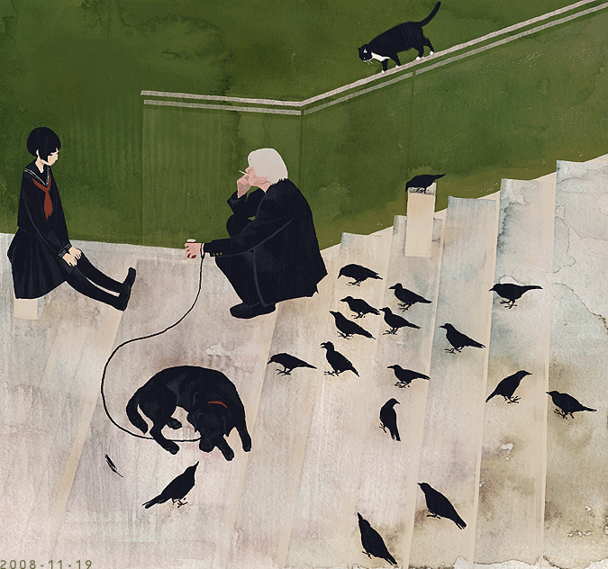 「このあたり(2008年〜)の絵をまとめた本作ろうかなと…」|junkumaのイラスト