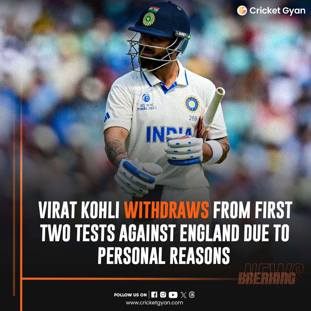 Virat Kohli has requested the Board of Control for Cricket in India (BCCI) to be withdrawn from the first two Tests of the upcoming IDFC First Bank Test series against England, due to personal reasons.

Source: BCCI

#Viratkohli #breakingnews #bigbreaking #latestcricketnews