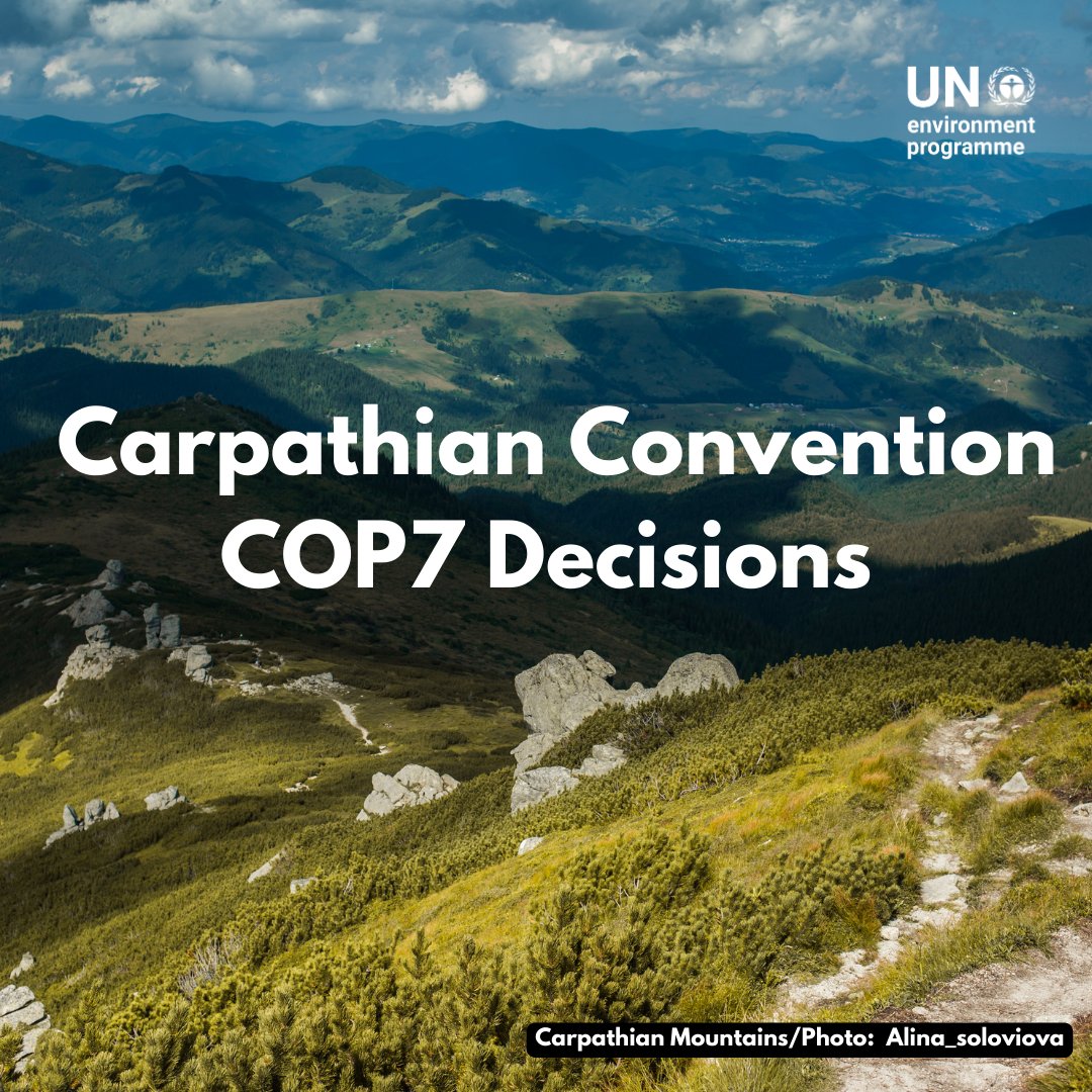 UNEP_Europe's tweet photo. Flashback to October 11, 2023, where key agreements were made at the 7th Meeting of the Carpathian Convention #COP7.
Delve into the decisions shaping a sustainable future for the Carpathian region🏔️👉https://t.co/ZASi0loN9e https://t.co/tVOILyqrEO