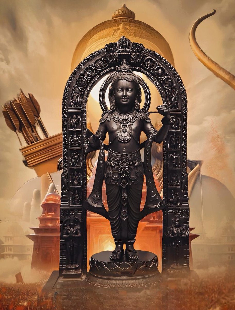 Smrutiraj007's tweet photo. On the auspicious occasion of Ram Mandir pran pratishtha, may the spirit of unity, peace, and harmony prevail. Let this monumental event be a beacon of shared values and cultural heritage for all.

Jay Shri Ram 🙏🙏🙏❤❤❤

#JaiShriRam
#RamMandirPranPrathistha https://t.co/aNV5IU8lTL