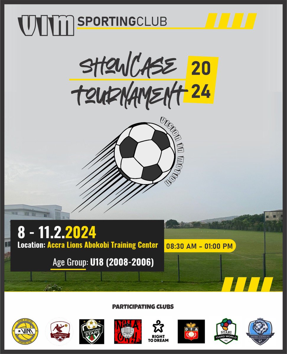 Feel the pulse on the pitch! Ghana's football future takes center stage at the VIM Showcase 2024! Beyond the goals and tackles, it’s a journey of dreams! Come let’s witness the rise of our future stars👊🏽⚽️🇬🇭