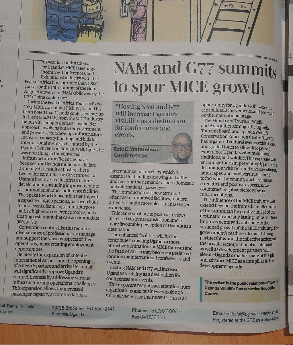'It's time to focus on country's achievements, strengths & positive aspects as we counteract negative stereotypes or misconceptions. The influence of MICE Industry will extend beyond immediate aftermath of summits.' @EricNtalo @UWEC_EntebbeZoo @DailyMonitor @GCICMediaReview