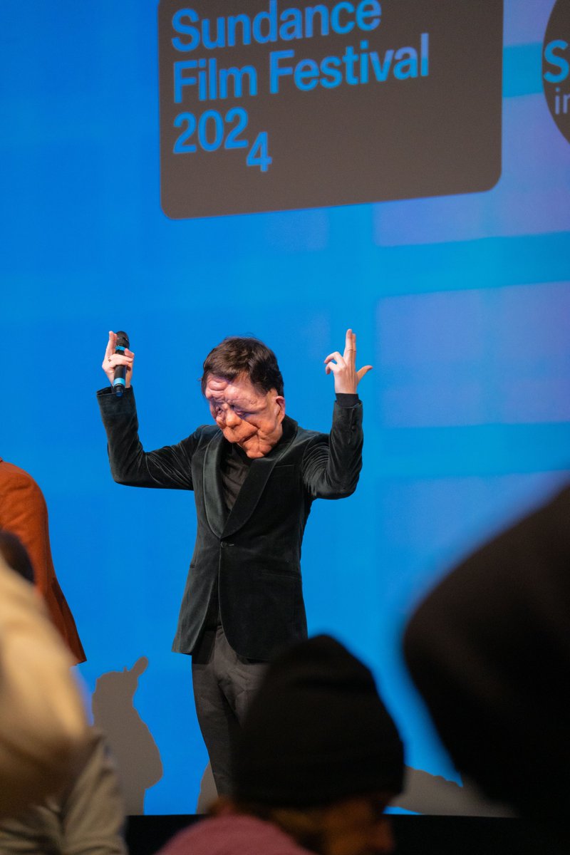 Director Aaron Schimberg with Sebastian Stan, Renate Reinsve, and Adam Pearson at the #SundanceFilmFestival premiere of 'A Different Man'

📸 by <a href="/CaseyNedelka/">Casey "Poppins" Nedelka</a>