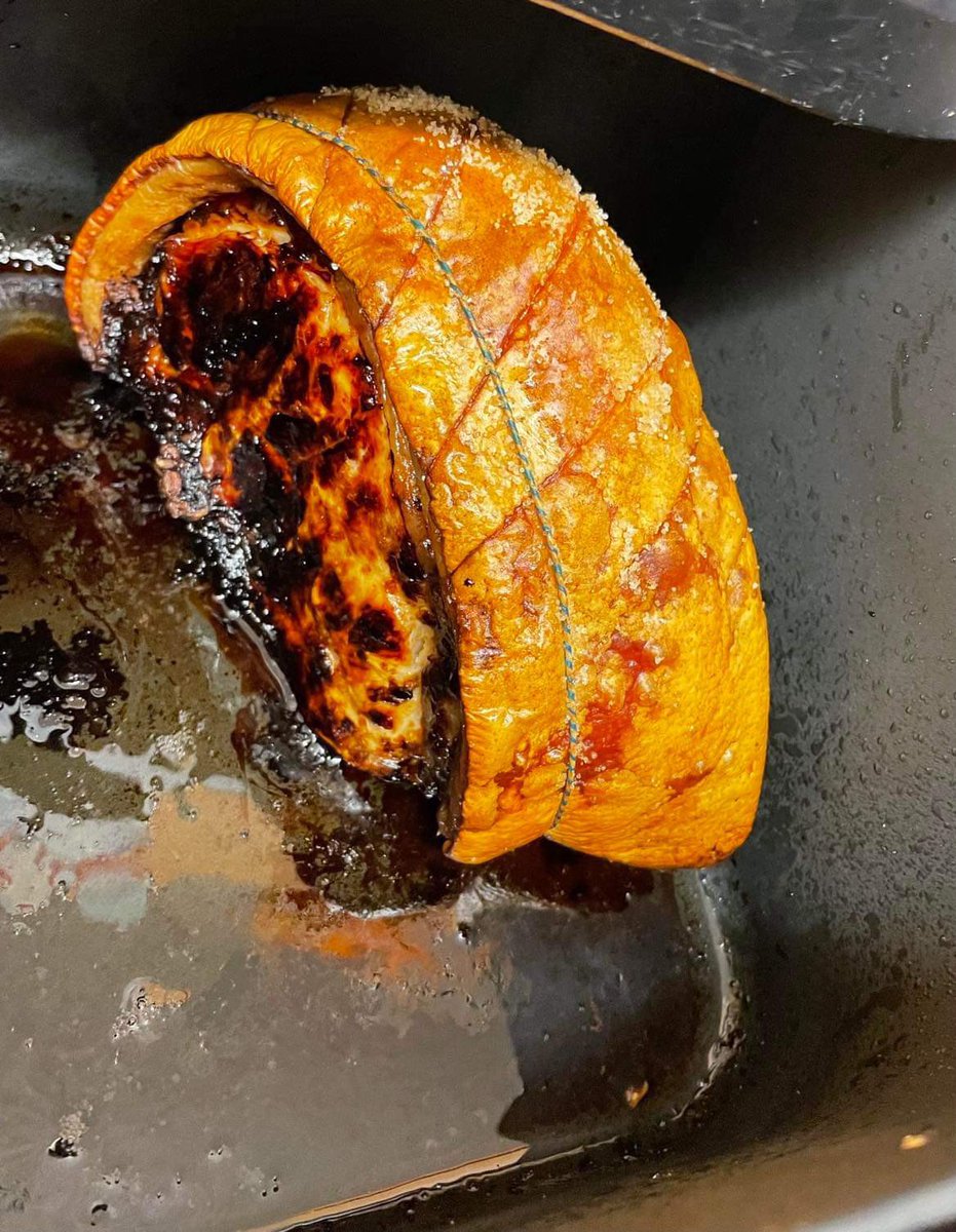 Mandy_x_Moo's tweet photo. @sat_jamesmartin air fryers are rubbish? You sure? Here’s our roast pork! It was amazing! https://t.co/Gqt2nUExdy