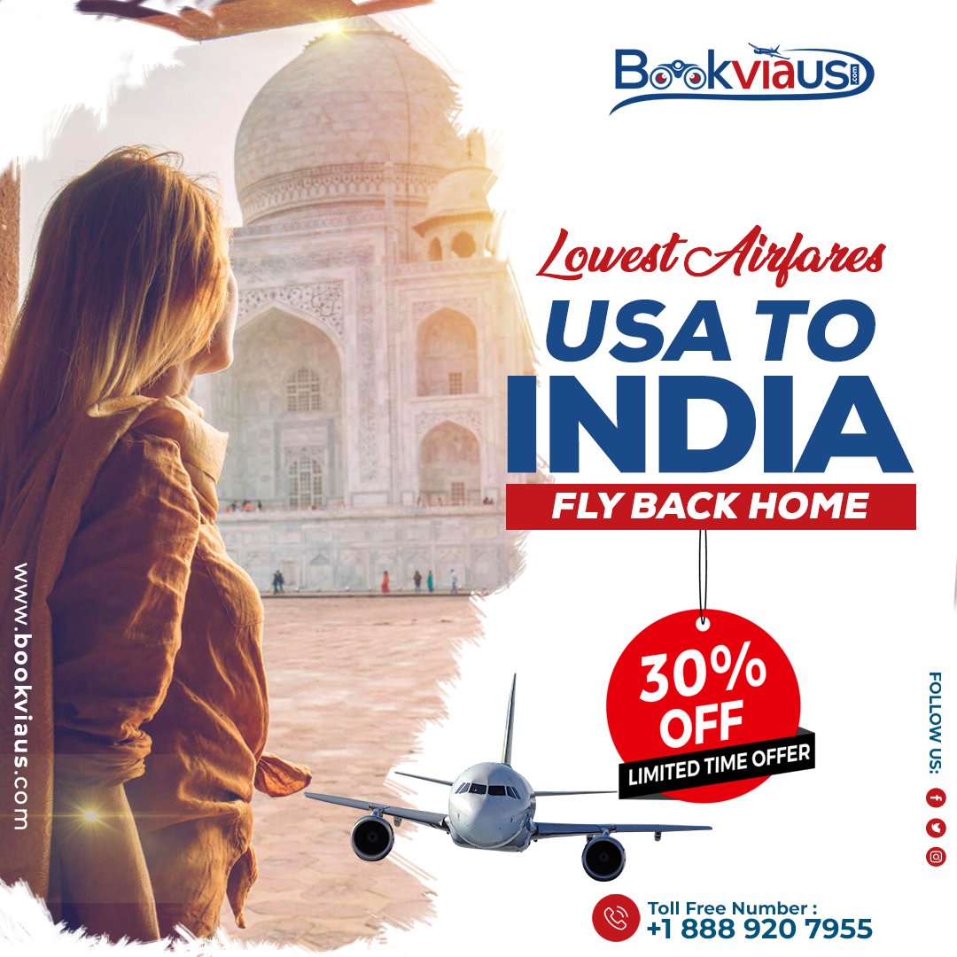 ✈️BookViaUs will take you on an exciting journey! Uncovering unmissable airfares from USA to India

📞 +1-888-920-7955
🌐 bookviaus.com
.
.
.
#flightsbooking #cheapflights #flightticket #airlinetickets #cheapflightsdeals #bookviaus