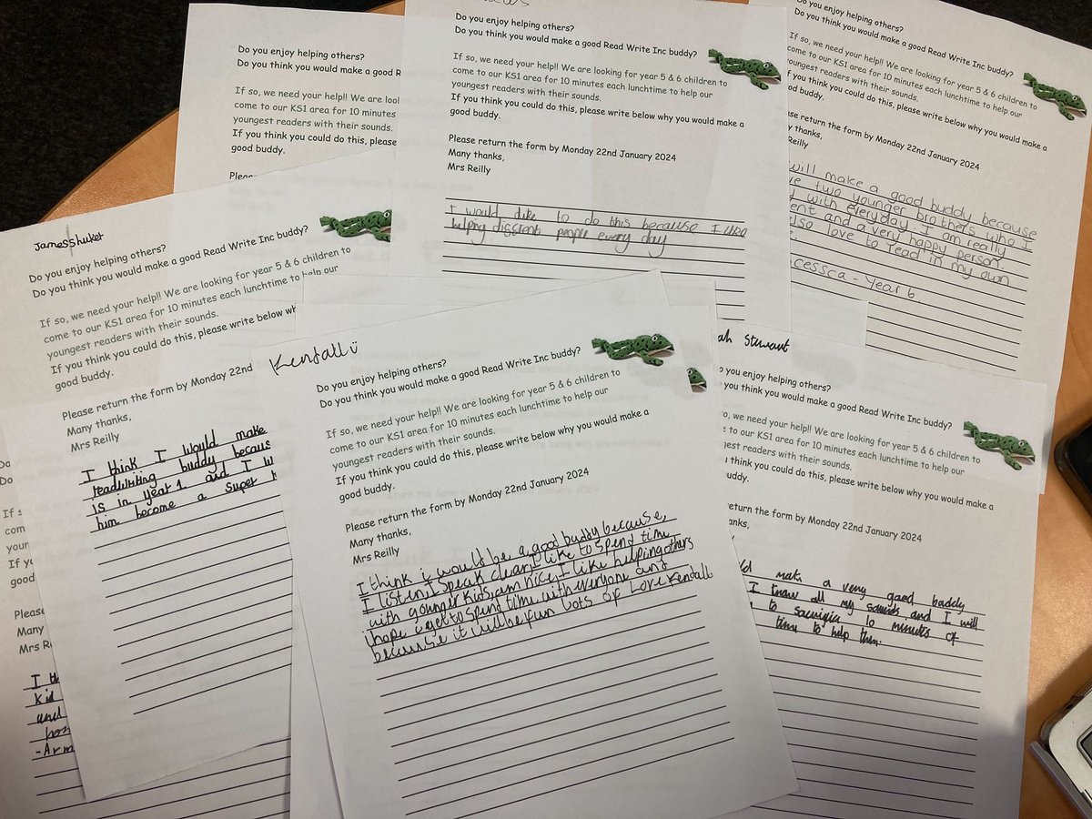 Y5/6 there is still time to send your applications in to become a RWI buddy! @rainbow_edu_mat <a href="/RuthMiskinEdu/">Ruth Miskin Training</a> @caltobin4