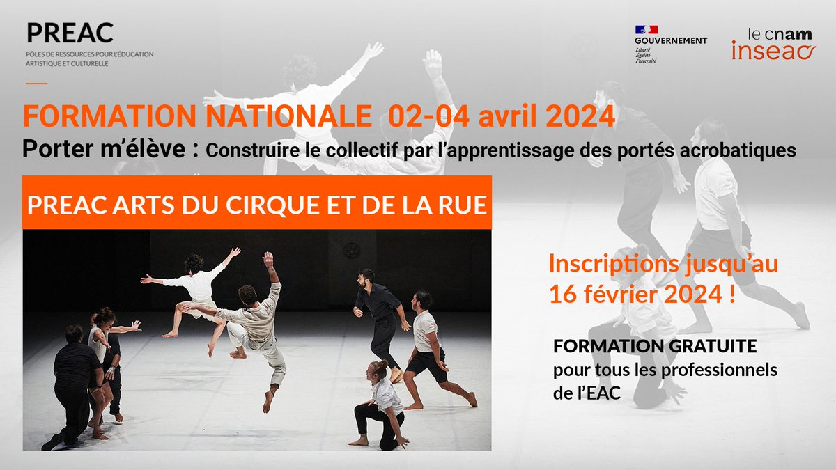 JulieWozniak8's tweet photo. Pros de l'#EAC, la formation du #PREAC ๐๐ฟ๐๐ ๐ฑ๐ ๐ฐ๐ถ๐ฟ๐พ๐๐ฒ ๐ฒ๐ ๐ฑ๐ฒ ๐น๐ฎ ๐ฟ๐๐ฒ propose de sensibiliser au sens du collectif ร travers la discipline des portรฉs acrobatiques !
๐๏ธ ๐๐ป๐๐ฐ๐ฟ๐ถ๐ฝ๐๐ถ๐ผ๐ป๐ ๐ท๐๐๐พ๐'๐ฎ๐ ๐ญ๐ฒ ๐ณ๐ฒฬ๐๐ฟ๐ถ๐ฒ๐ฟ !
โก๏ธ https://t.co/WjVH7Q7wTB https://t.co/HsZsDMZ1bh