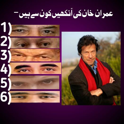 Anayach0987's tweet photo. عمران خان کے سچے عاشقوں کا امتحان
 بتائیں ان میں سے خان صاحب کی انکھیں کون سی ہیں؟؟ https://t.co/bdcCRu9cse
